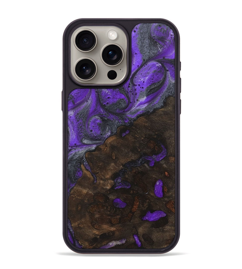 iPhone 15 Pro Max Wood+Resin Phone Case - Aubrey (Purple, 722128)