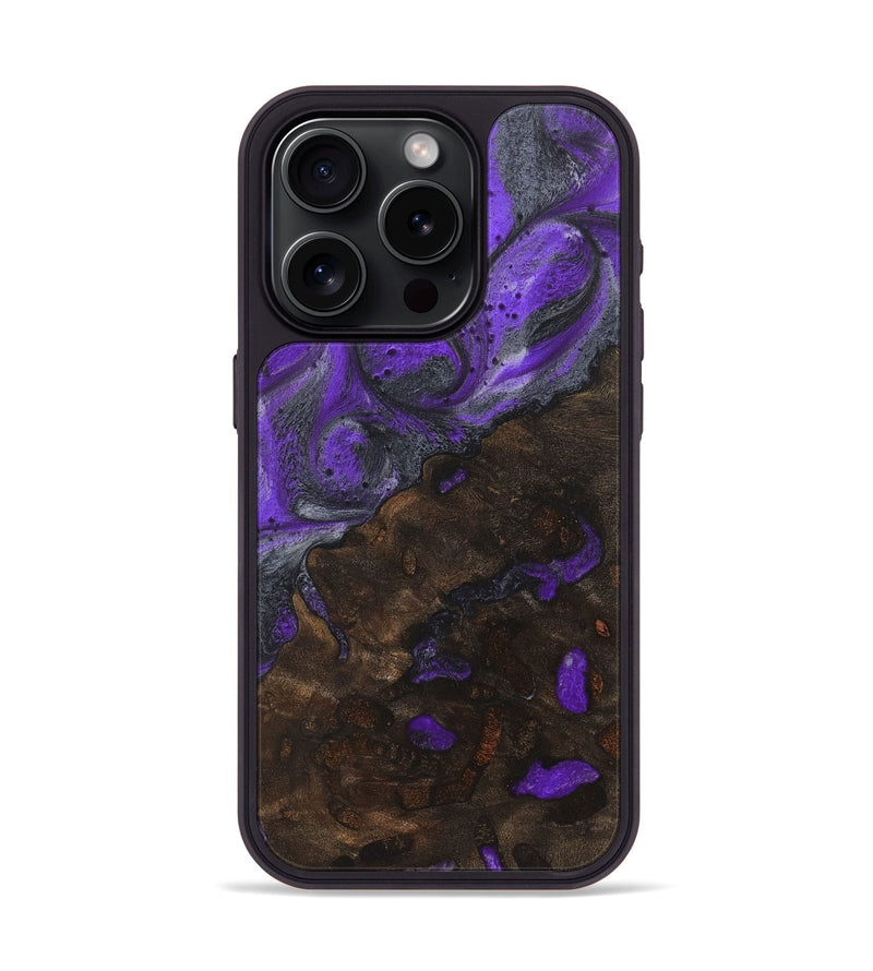 iPhone 15 Pro Wood+Resin Phone Case - Aubrey (Purple, 722128)