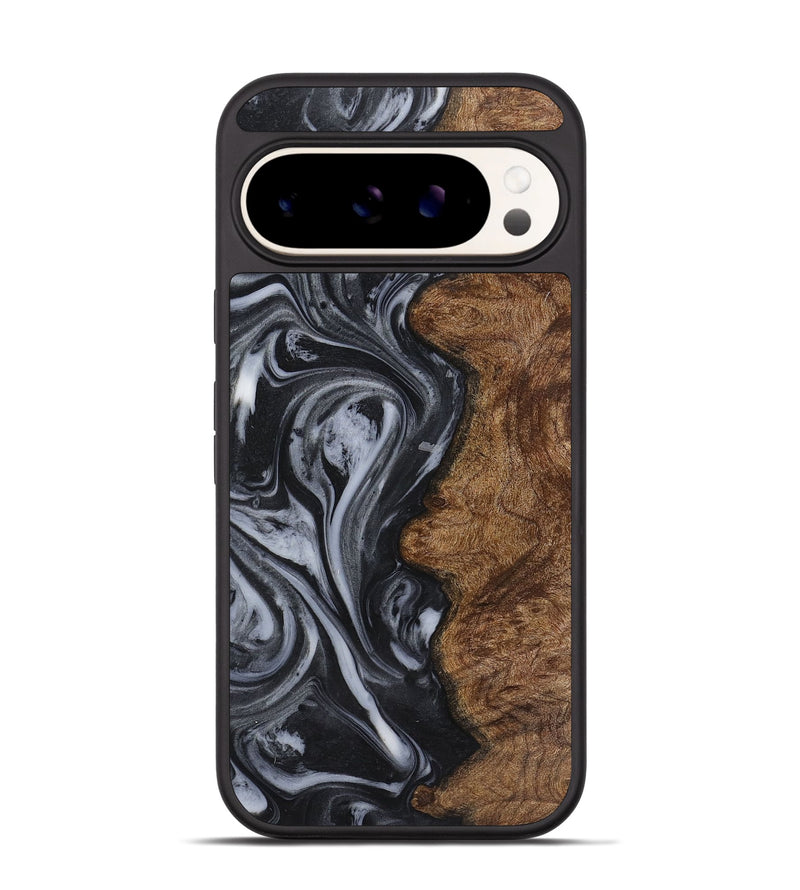 Pixel 9 Pro Wood+Resin Phone Case - Vera (Black & White, 722132)