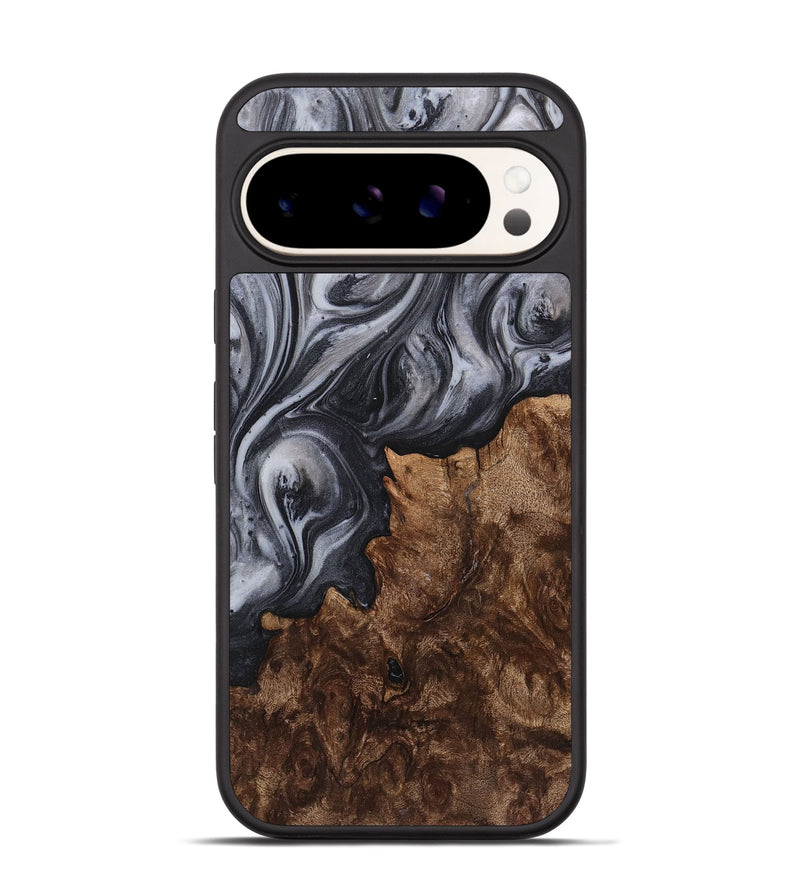 Pixel 9 Pro Wood+Resin Phone Case - Nayeli (Black & White, 722135)