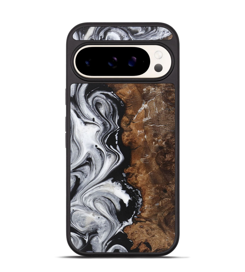 Pixel 9 Pro Wood+Resin Phone Case - Candy (Black & White, 722138)