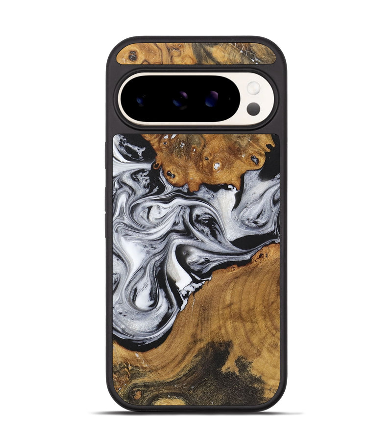 Pixel 9 Pro Wood+Resin Phone Case - Cameron (Black & White, 722139)