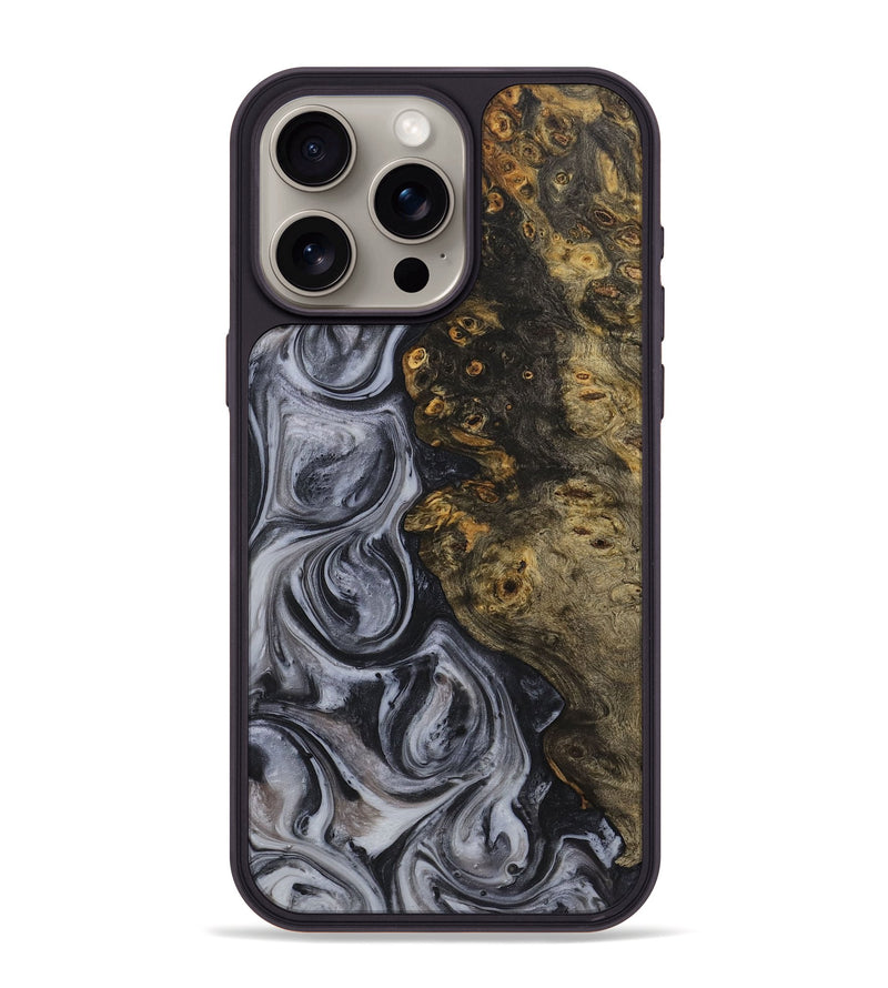 iPhone 15 Pro Max Wood+Resin Phone Case - Alta (Black & White, 722146)