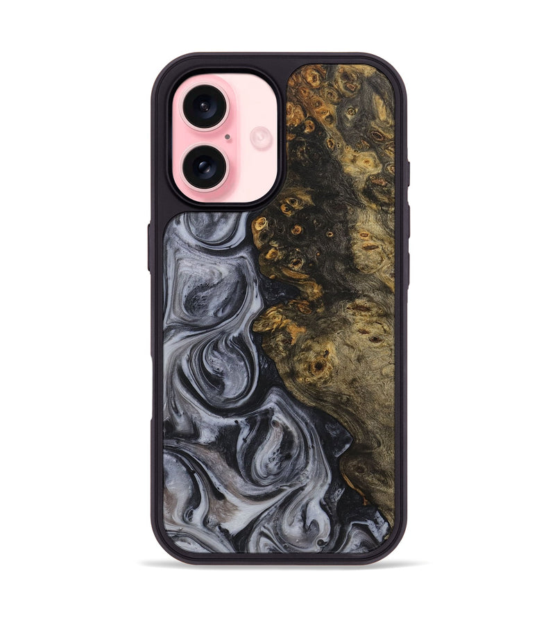 iPhone 16 Wood+Resin Phone Case - Alta (Black & White, 722146)