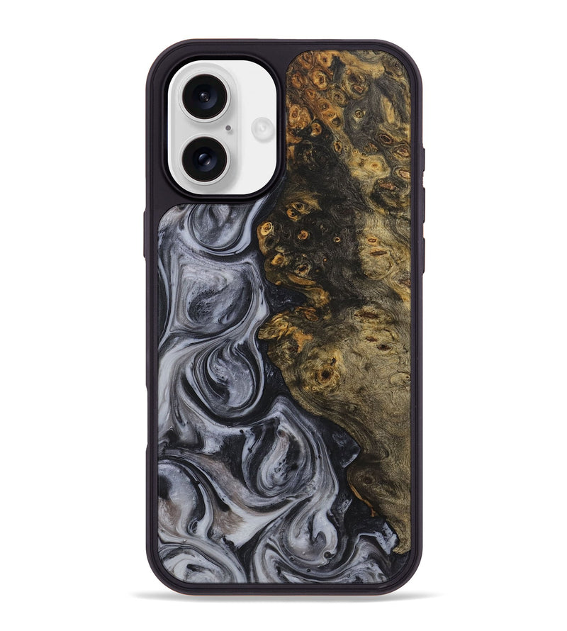 iPhone 16 Plus Wood+Resin Phone Case - Alta (Black & White, 722146)