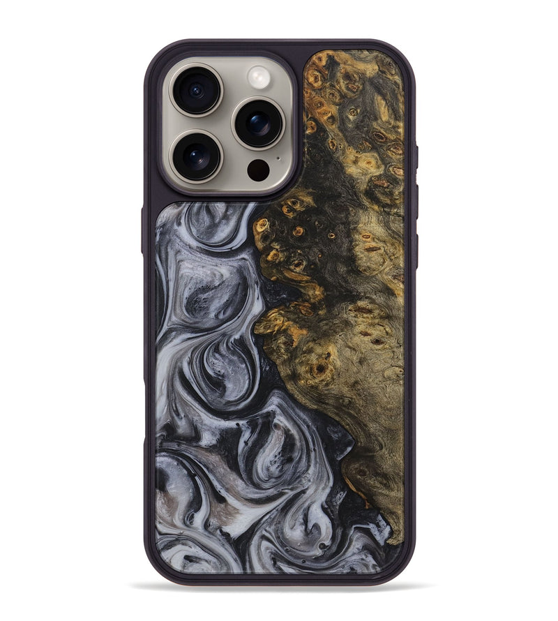 iPhone 16 Pro Max Wood+Resin Phone Case - Alta (Black & White, 722146)