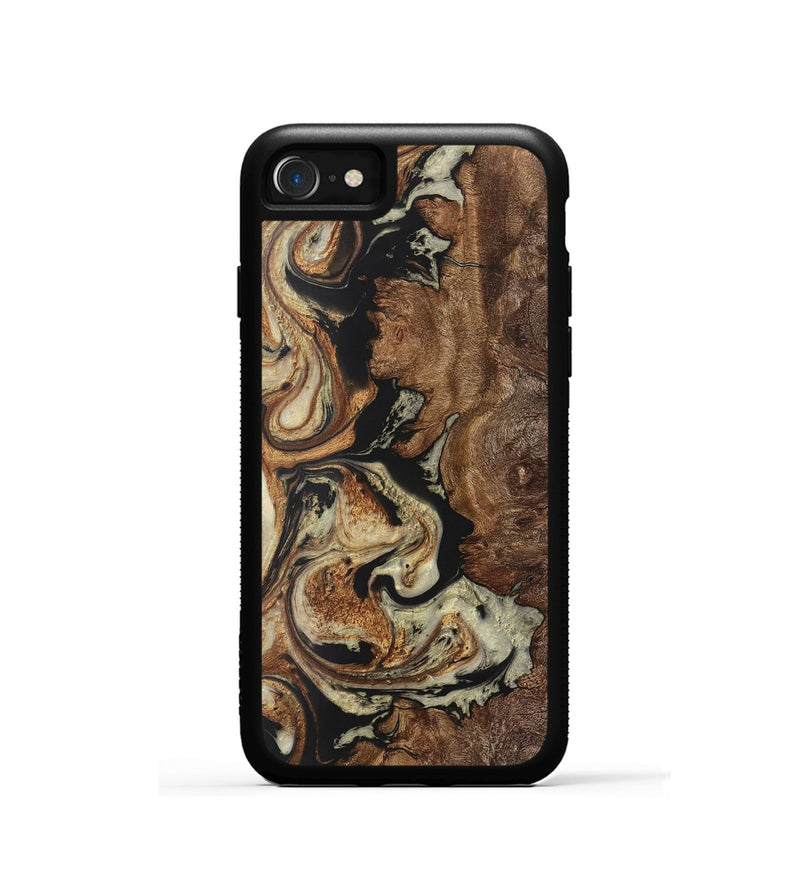 iPhone SE Wood+Resin Phone Case - Bria (Black & White, 722151)