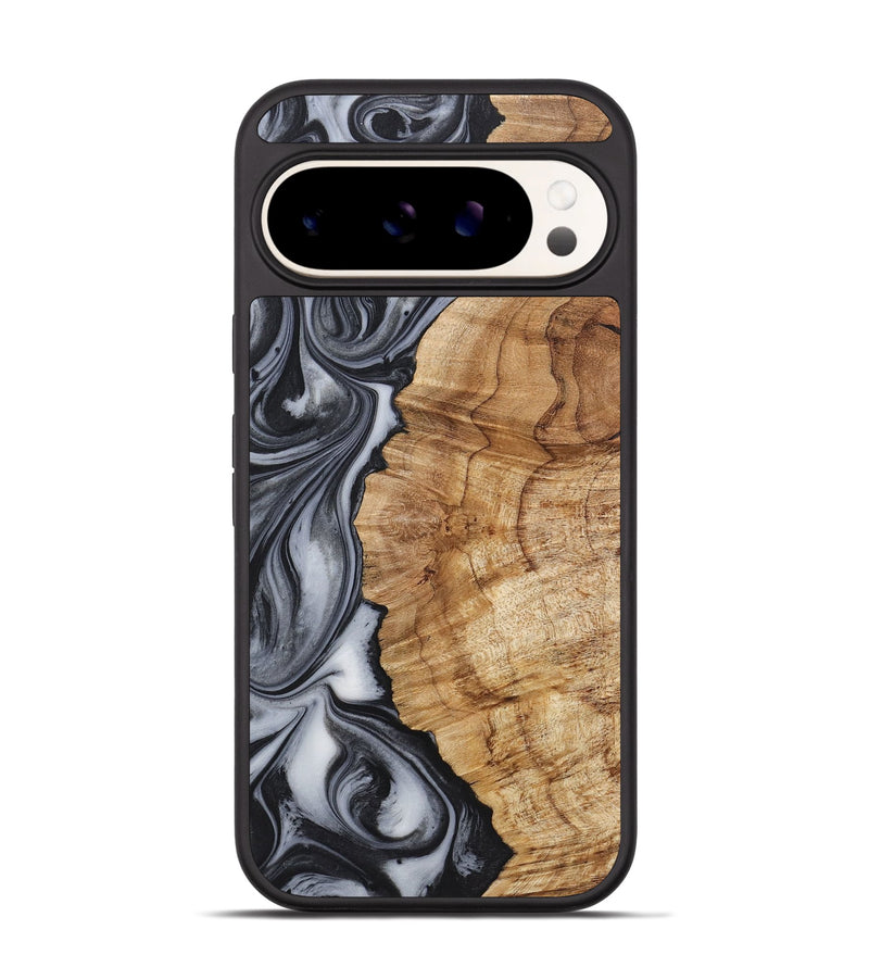 Pixel 9 Pro Wood+Resin Phone Case - Joselyn (Black & White, 722152)