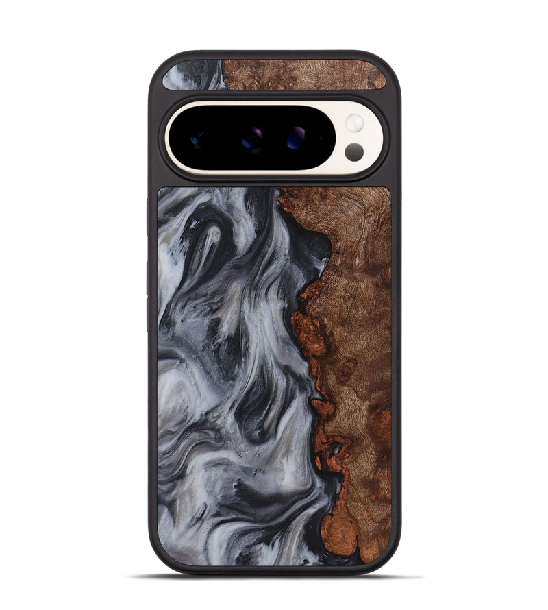 Pixel 9 Pro Wood+Resin Phone Case - Penelope (Black & White, 722153)