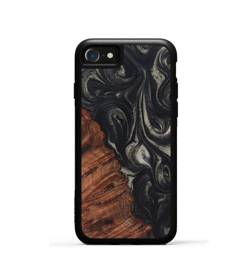 iPhone SE Wood+Resin Phone Case - Barbara (Black & White, 722154)