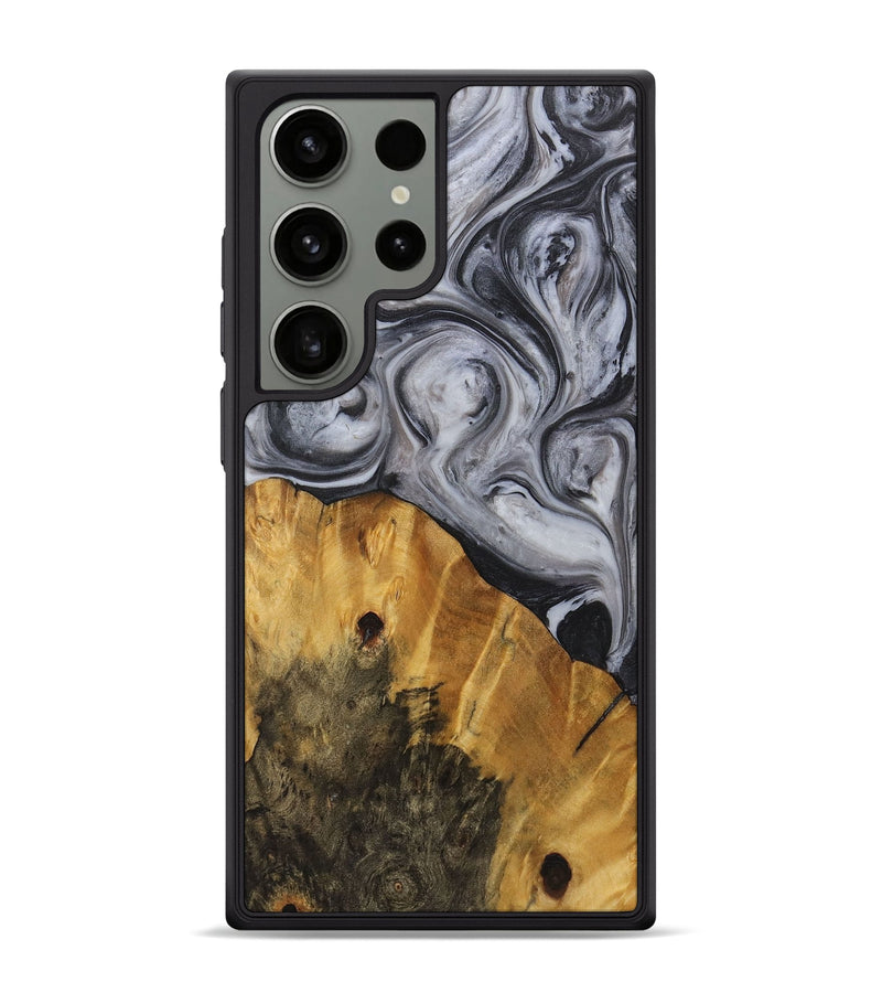 Galaxy S24 Ultra Wood+Resin Phone Case - Alan (Black & White, 722155)