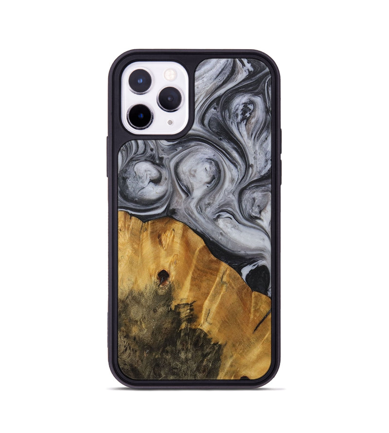 iPhone 11 Pro Wood+Resin Phone Case - Alan (Black & White, 722155)