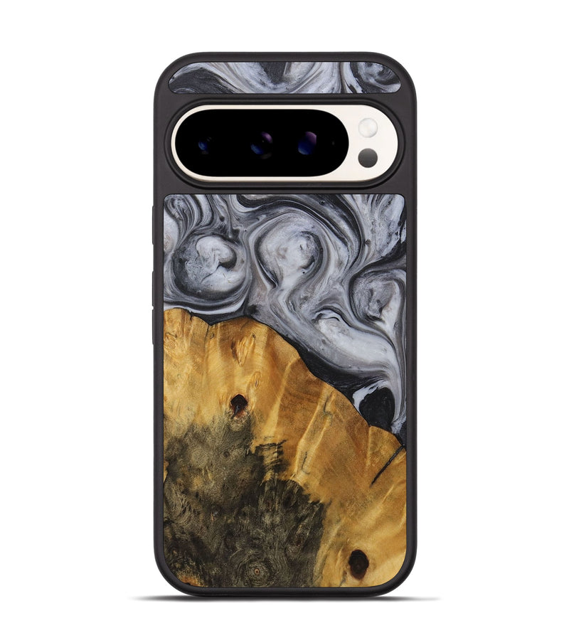 Pixel 9 Pro Wood+Resin Phone Case - Alan (Black & White, 722155)