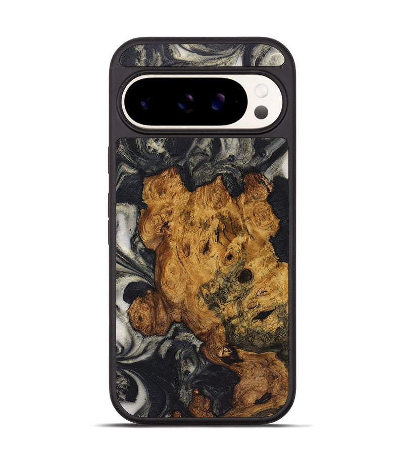 Pixel 9 Pro Wood+Resin Phone Case - Leroy (Black & White, 722156)