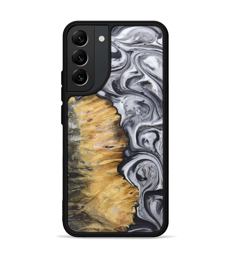 Galaxy S22 Plus Wood+Resin Phone Case - Jean (Black & White, 722164)