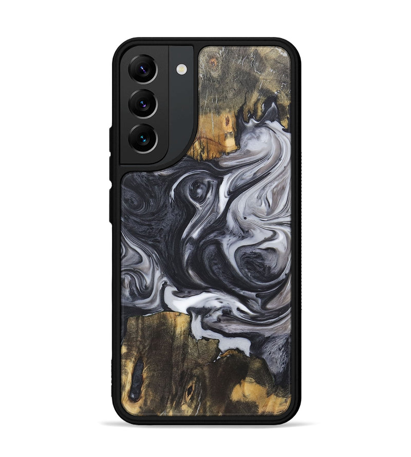 Galaxy S22 Plus Wood+Resin Phone Case - Kendra (Black & White, 722166)