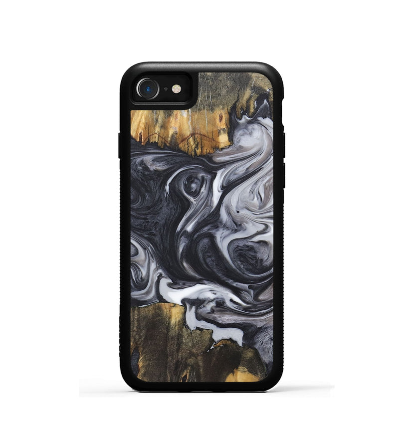 iPhone SE Wood+Resin Phone Case - Kendra (Black & White, 722166)