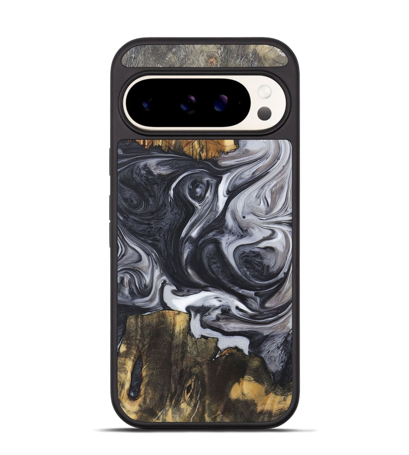 Pixel 9 Wood+Resin Phone Case - Kendra (Black & White, 722166)