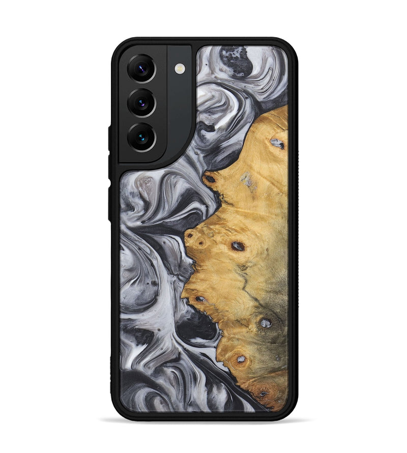 Galaxy S22 Plus Wood+Resin Phone Case - Eddie (Black & White, 722167)