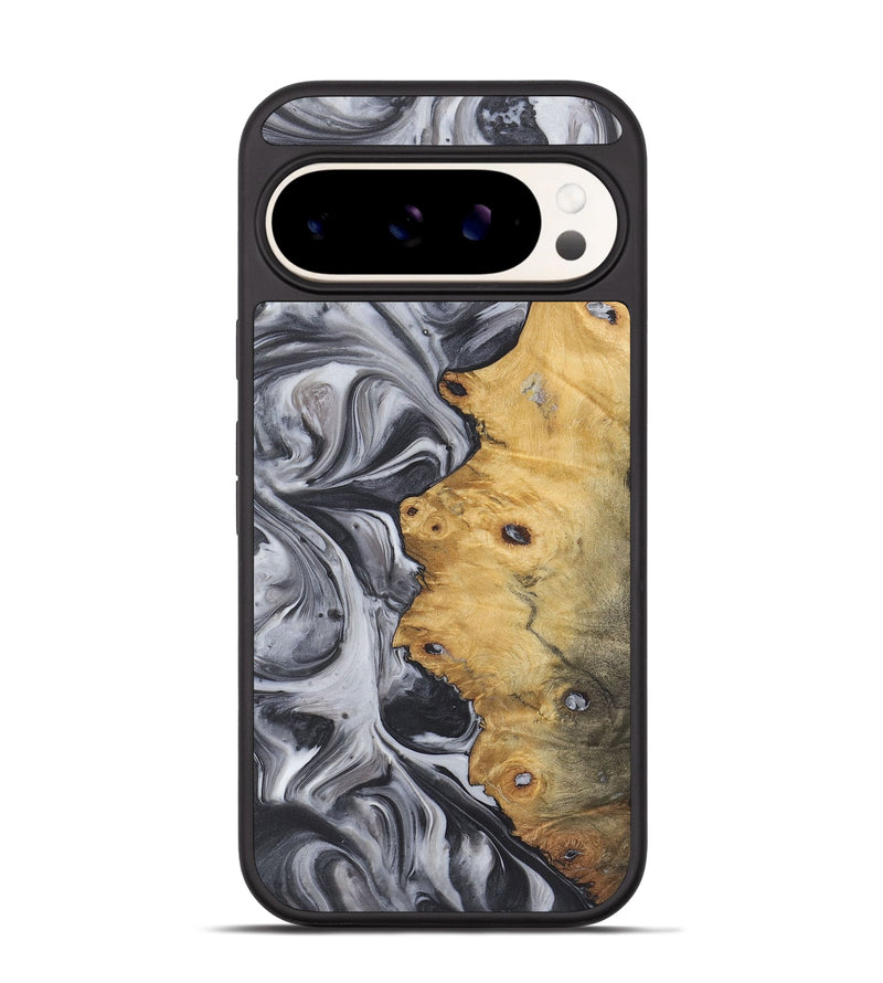 Pixel 9 Pro Wood+Resin Phone Case - Eddie (Black & White, 722167)