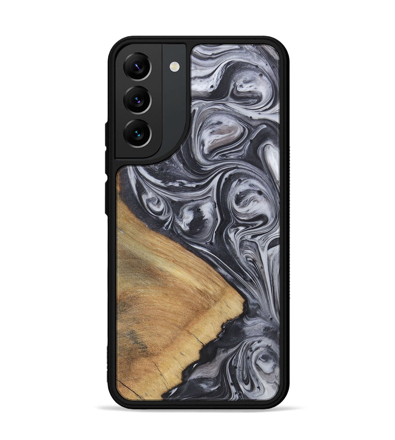 Galaxy S22 Plus Wood+Resin Phone Case - Irene (Black & White, 722169)