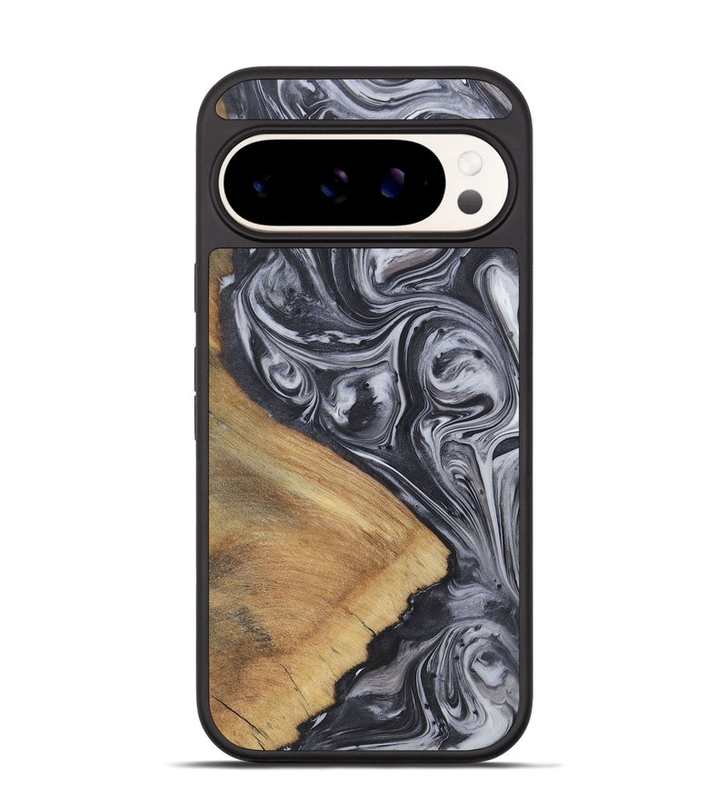 Pixel 9 Wood+Resin Phone Case - Irene (Black & White, 722169)