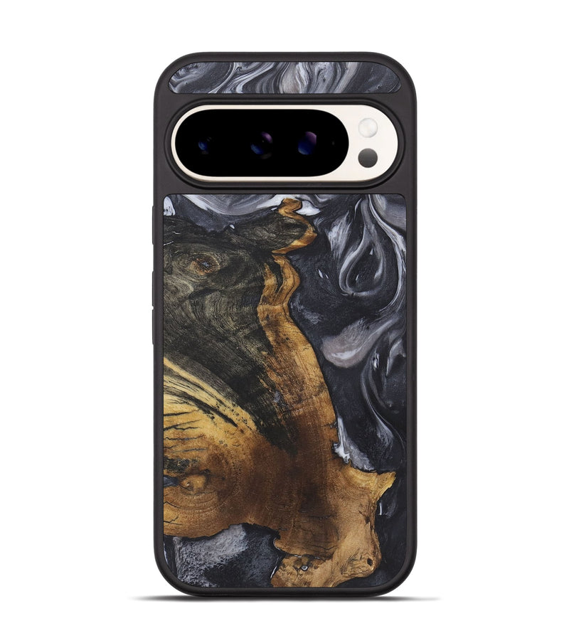 Pixel 9 Wood+Resin Phone Case - Ernestine (Black & White, 722170)