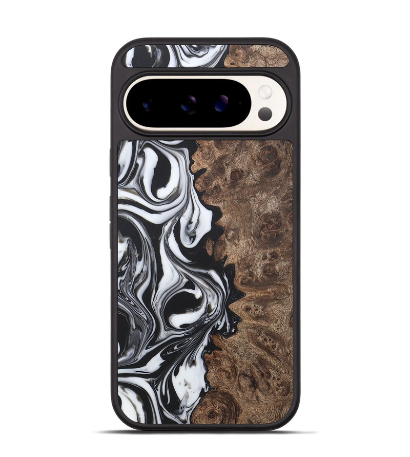 Pixel 9 Wood+Resin Phone Case - Regina (Black & White, 722171)