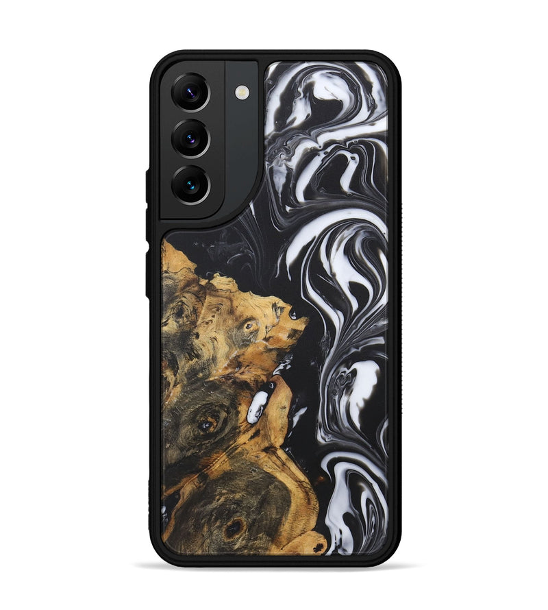 Galaxy S22 Plus Wood+Resin Phone Case - Cynthia (Black & White, 722172)