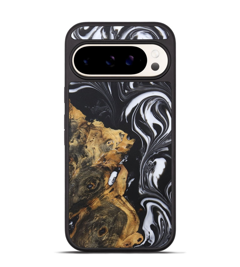 Pixel 9 Pro Wood+Resin Phone Case - Cynthia (Black & White, 722172)