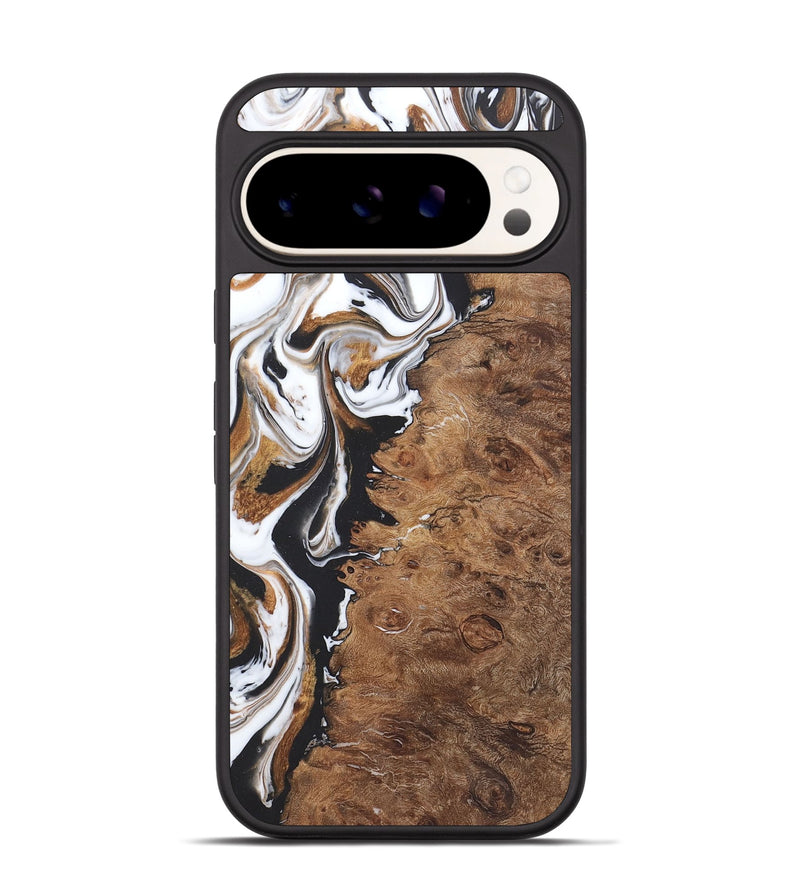 Pixel 9 Pro Wood+Resin Phone Case - Haley (Black & White, 722174)