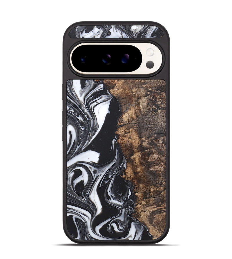 Pixel 9 Wood+Resin Phone Case - Tami (Black & White, 722176)