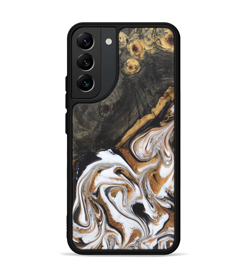 Galaxy S22 Plus Wood+Resin Phone Case - Caitlin (Black & White, 722178)