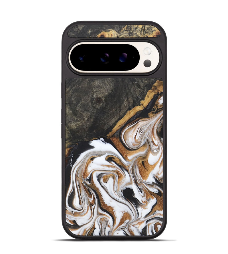 Pixel 9 Wood+Resin Phone Case - Caitlin (Black & White, 722178)