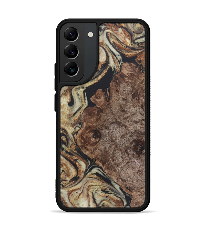 Galaxy S22 Plus Wood+Resin Phone Case - Nellie (Black & White, 722179)