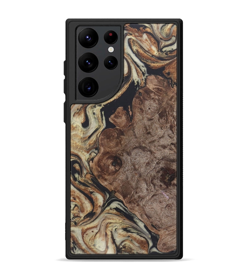 Galaxy S22 Ultra Wood+Resin Phone Case - Nellie (Black & White, 722179)