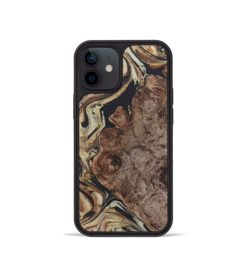 iPhone 12 mini Wood+Resin Phone Case - Nellie (Black & White, 722179)