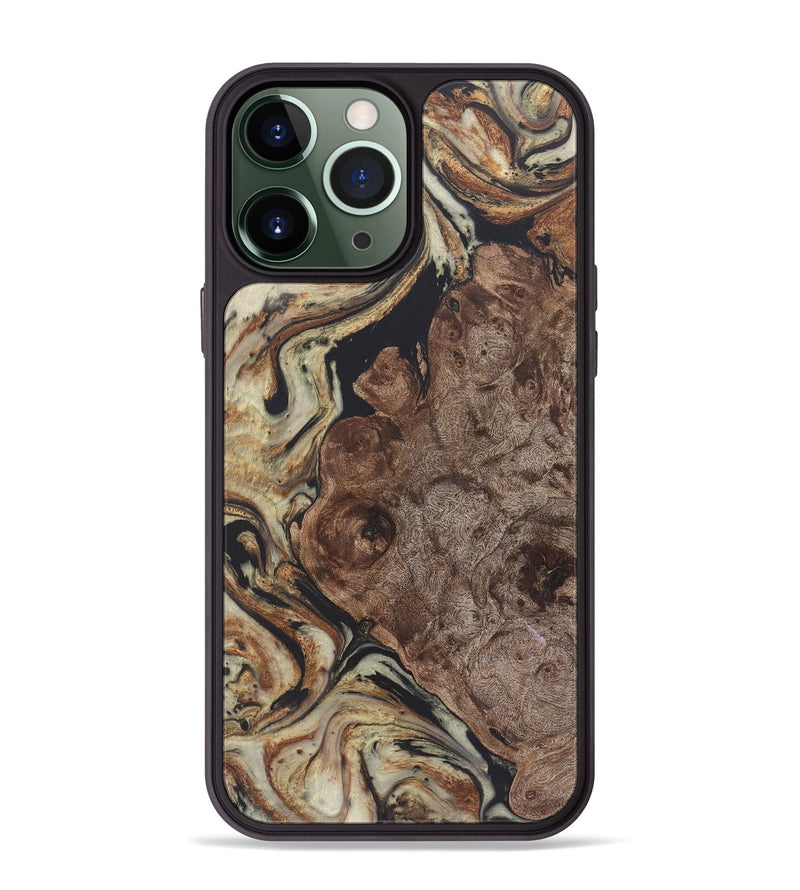 iPhone 13 Pro Max Wood+Resin Phone Case - Nellie (Black & White, 722179)