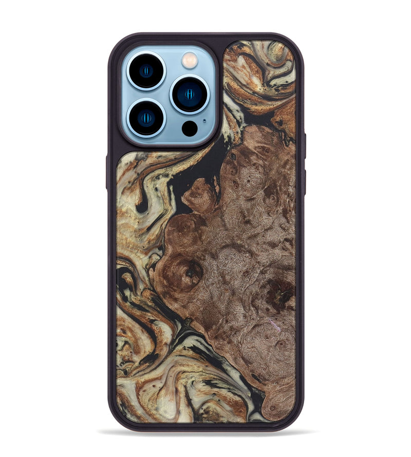 iPhone 14 Pro Max Wood+Resin Phone Case - Nellie (Black & White, 722179)