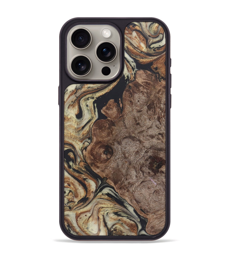 iPhone 15 Pro Max Wood+Resin Phone Case - Nellie (Black & White, 722179)