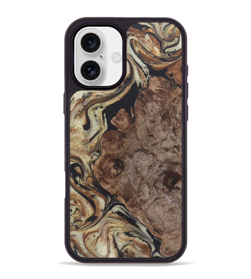 iPhone 16 Plus Wood+Resin Phone Case - Nellie (Black & White, 722179)