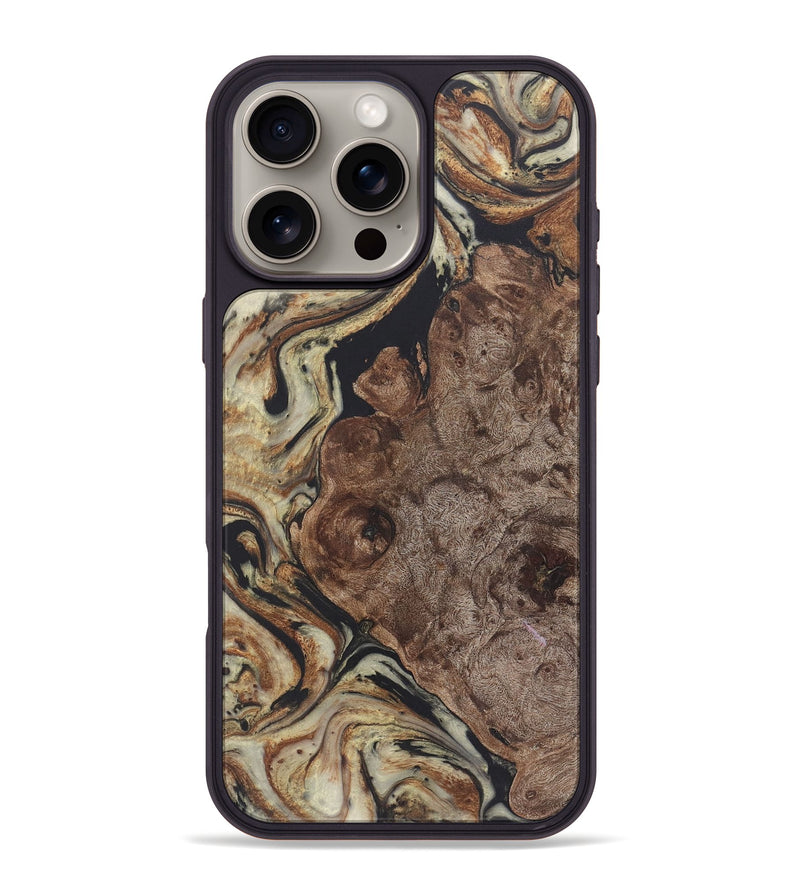 iPhone 16 Pro Max Wood+Resin Phone Case - Nellie (Black & White, 722179)