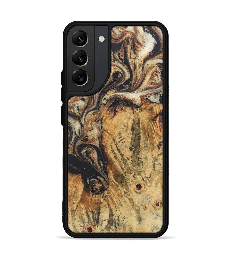 Galaxy S22 Plus Wood+Resin Phone Case - Nikolas (Black & White, 722181)