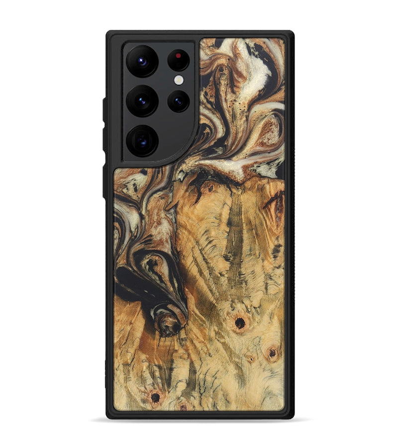 Galaxy S22 Ultra Wood+Resin Phone Case - Nikolas (Black & White, 722181)