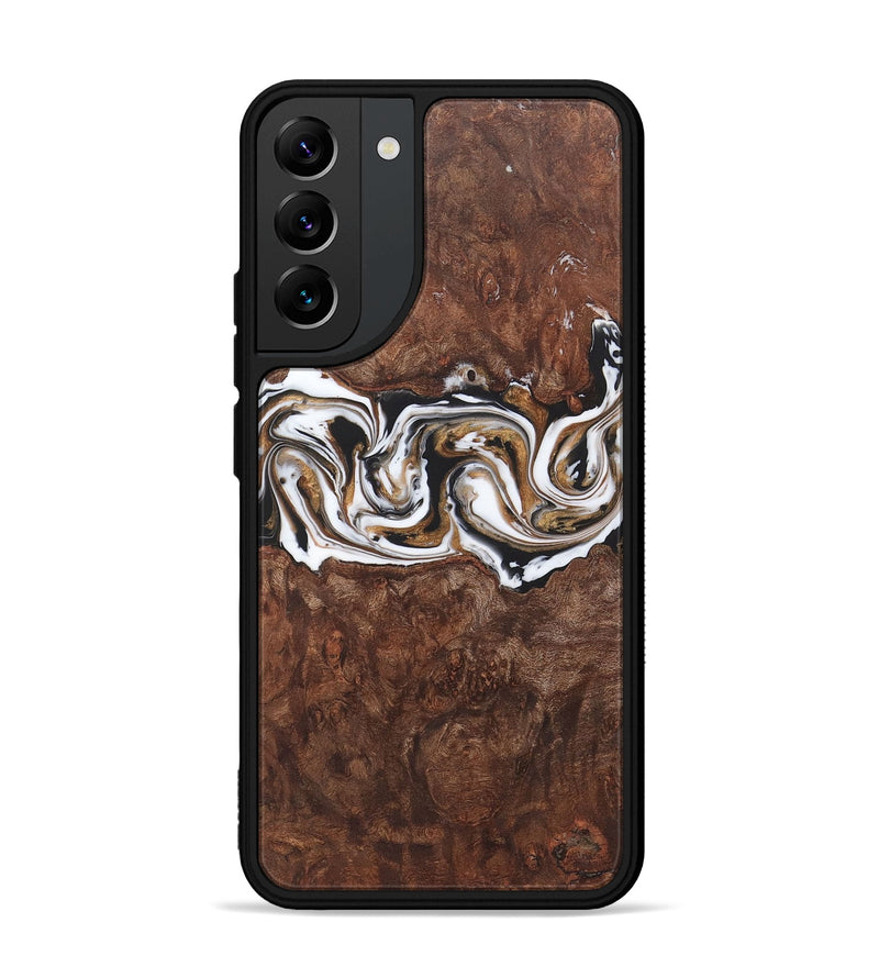 Galaxy S22 Plus Wood+Resin Phone Case - Denzel (Black & White, 722183)