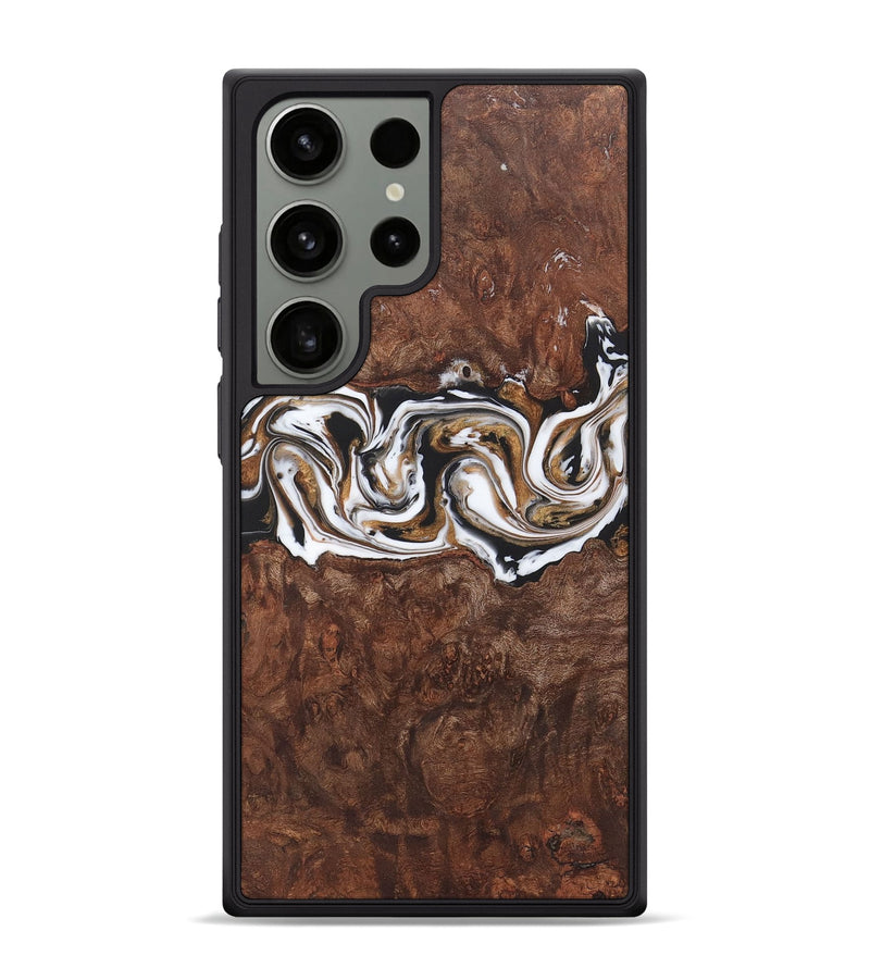 Galaxy S24 Ultra Wood+Resin Phone Case - Denzel (Black & White, 722183)