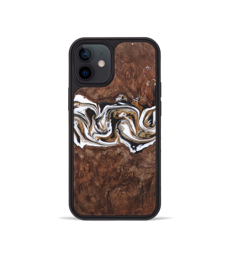 iPhone 12 mini Wood+Resin Phone Case - Denzel (Black & White, 722183)