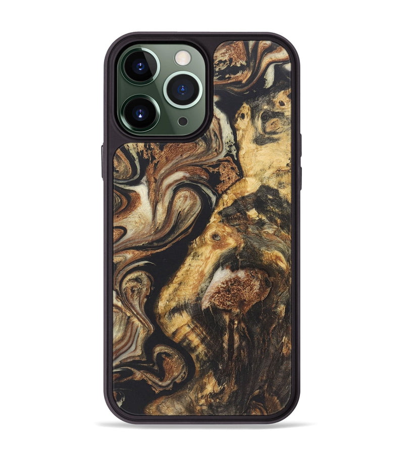 iPhone 13 Pro Max Wood+Resin Phone Case - Brock (Black & White, 722184)