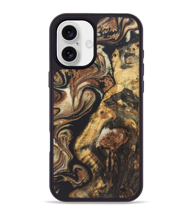 iPhone 16 Plus Wood+Resin Phone Case - Brock (Black & White, 722184)