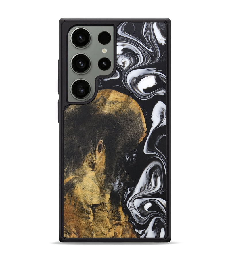 Galaxy S24 Ultra Wood+Resin Phone Case - Joni (Black & White, 722185)